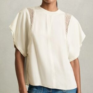 REISS NWOT HARLOWE LACE T-SHIRT SZ 6